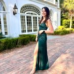 Lulus Outstanding Elegance Teal Green Satin Surplice Maxi Dress Photo 4