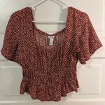 Arizona Jean Company Red Floral Top Photo 0
