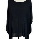 Roz & Ali Large Top Accordion Pleats Lined Stretch Batwing Sleeves Boat Neck Photo 0