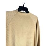 GB  Camel Tan Ribbed Tunic Sweater Dress Small Balloon Sleeves High Neck Trendy Photo 3