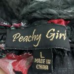 Peachy Girl Floral Black Pink Blue Red Ruffled Off Shoulder Croptop Size Large Photo 9