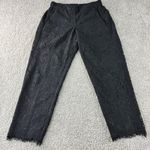 J.Crew Black Lace Pants Womens Size 4 Elastic Waist Cropped Casual‎ Workwear Photo 0