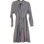 Uniqlo blue 100% cotton long sleeve shirt dress with belt M Photo 2