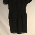 ASOS  Womens Sheer Sheath Dress Size 4 Black NO Lining Straight Peplum Photo 1