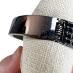 Kenneth Cole Gunmetal Gray Black Pave Rhinestone Bangle Clamper Bracelet Photo 6
