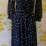 Black Polka Dot Full Skirt Mini Dress Size M Photo 0