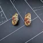 Vintage Clip On Earrings Stunning Retro Floral Design Statement Earrings Photo 3