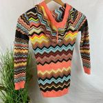 Missoni Cotton Rayon Knit Chevron Print Zip Up Hoody Cardigan Sweater S Photo 2