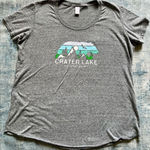 Prairie Mountain Heathered Gray Crater Lake National Park Short Sleeve Tee XL Photo 0