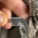 Calvin Klein Gold Ribbed Shimmer Cap Sleeve Ruched Blouse Size Large *Used Photo 12