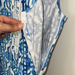 Mud Pie ‎ Womens Chain Link Print Sleeveless Tunic Sheath Dress Royal Blue Small Photo 5