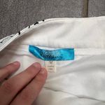 Buttons White Black Floral Embroidered Lace Overlay Feminine Mini Skirt Medium Photo 4