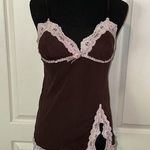 RETRO Y2K BROWN MESH PINK LACE CAMI Size undefined Photo 0