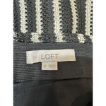 Loft  Black Cream Striped Textured Sleeveless Top & Midi Skirt Matching Set 10 M Photo 6
