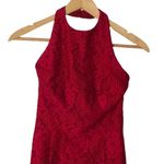 House Of CB Mialy Lace Halter Dress Women’s Size Medium Red Sleeveless Mini Photo 4