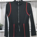 Vintage Y2K Catsuit Jumpsuit Black Red Piping S M Photo 3