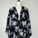 Spiritual Gangster  Black White Floral Kimono Photo 3