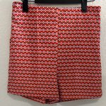 ZARA  Fitted High Waist Orange and Purple Geometric Print Shorts Small Photo 2