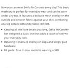 Stella McCartney EUC  Basic Mesh Balconette Bra Size 32D Photo 10