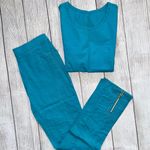 Jaanuu Turquoise Scrub Set Photo 1