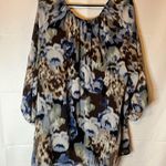 Fred David  Graphic Blue Black Tunic with 3/4 Sleeves Photo 1