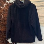 PINK - Victoria's Secret  Black Hooded Sherpa 1/4 Zip Jacket Photo 5