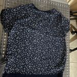 Hilary Radley  Navy Blue Floral Blouse Photo 0