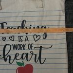 Brand new teaching is a work of heart canvas bag Red Photo 2