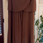 Luna Claire EUC High Waist Skirted Cropped Wide Leg Pants Brown Photo 0