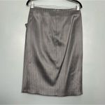 Giorgio Armani  Bow Pinstripe Pencil Skirt Wool Blend Y2K 2000s Gray 42 / US 6 Photo 1