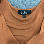 Lulus  Deep V-Neck‎ Brown Long Sleeve Bodysuit Photo 2