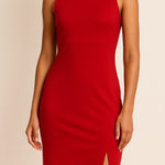 NY & Company Sleeveless Red Mock Neck Bodycon Dress Size M NWT Size M Photo 0