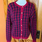 Vtg 80s eagles eye cardigan sweater Blue Size L Photo 5