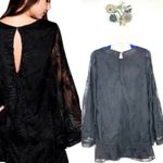 Show Me Your Mumu Swing Mini Dress Size Small Black Embroidered Bell Sleeve Photo 1