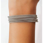 Boutique NEW Platinum Plated‎ Silver Guitar String Bracelets Stackable Boho, Stretchy Photo 2