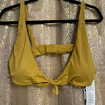 RVCA  Golden Brown Tie Front Bralette Swim Bikini Large NWT Photo 0
