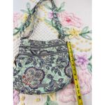 Vera Bradley  Quilted Crossbody Bag Mint Paisley Blue Gray Orange Floral Zip Photo 3