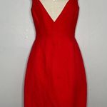 Kate Spade  NEW YORK Linen Dress Womens Size 2 Cherry Red Sheath Holiday Formal Photo 0