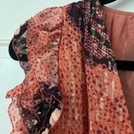 Ulla Johnson Akira Metallic Shibori Silk Printed Midi Dress Coral Pink Size 6 Photo 7