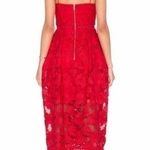 Nicholas Floral Lace Rouleau Ball Dress in Hibiscus Red Size 6 Photo 1