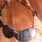 Natural Brown and Black Genuine Buffalo Horn Necklace Photo 0
