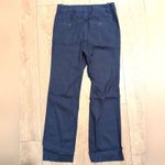 Elevenses  Linen Pants‎ Womens 10 Trouser Straight Leg Dressy Navy Blue Classic Photo 5