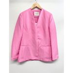 Lafayette 148 New York Linen Silk Blazer Size 8 Pink V Neck Slim Silhouette NEW Photo 1