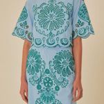 Farm Rio light Blue and Green Graphic Richelieu Midi Skirt & Top NWT Photo 0