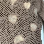Vintage Y2K Turtle Neck Crochet Fringe Leather Appliqué Brown Sweater Size M Size M Photo 5