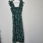 Hill House  Home The Ellie Nap Midi Dress‎ Green Botanical Smocked Ruffle Sz XS Photo 5