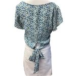 Iz Byer  Floral, Ditsy Daisies Back Tie Keyhole‎ Neck Cropped Floral Size M Photo 4