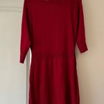 The Limited knit red midi dress fit and flare sheath wool blend medium Photo 4