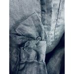 Garnet Hill  Black Linen Button Front Long Sleeve Tunic Shirt size small pocket Photo 6