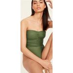 J.Crew  One Piece Swimsuit Women's Plus 22 Olive Green Ruched Sweetheart Neckline Photo 9